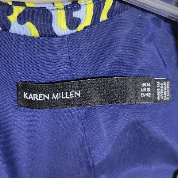 Karen Millen darted A line dress fitted abstract pattern pocketed dress size 10 - Picture 11 of 12